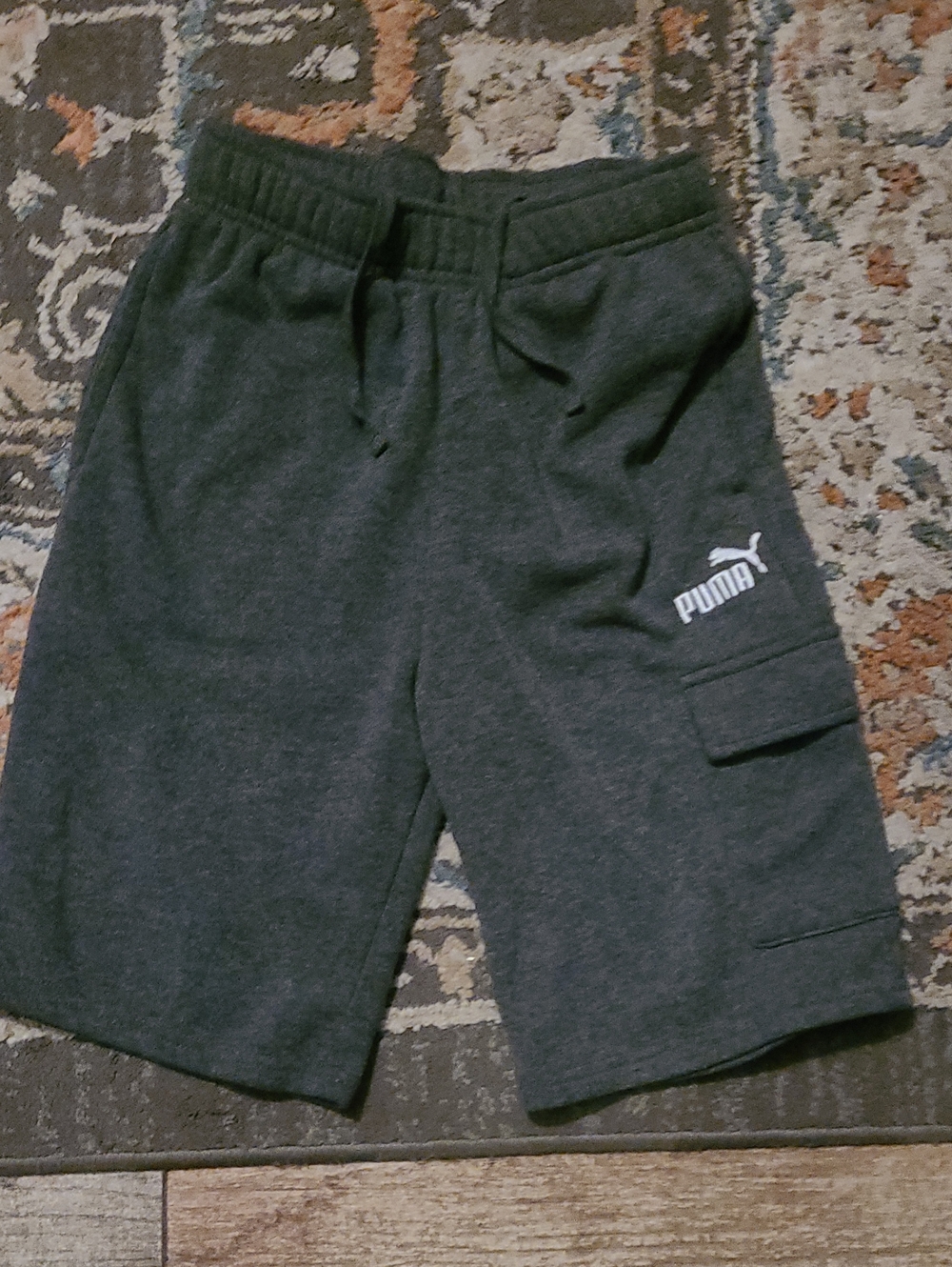 Puma Kids Dark Gray Cargo Sweat Shorts
